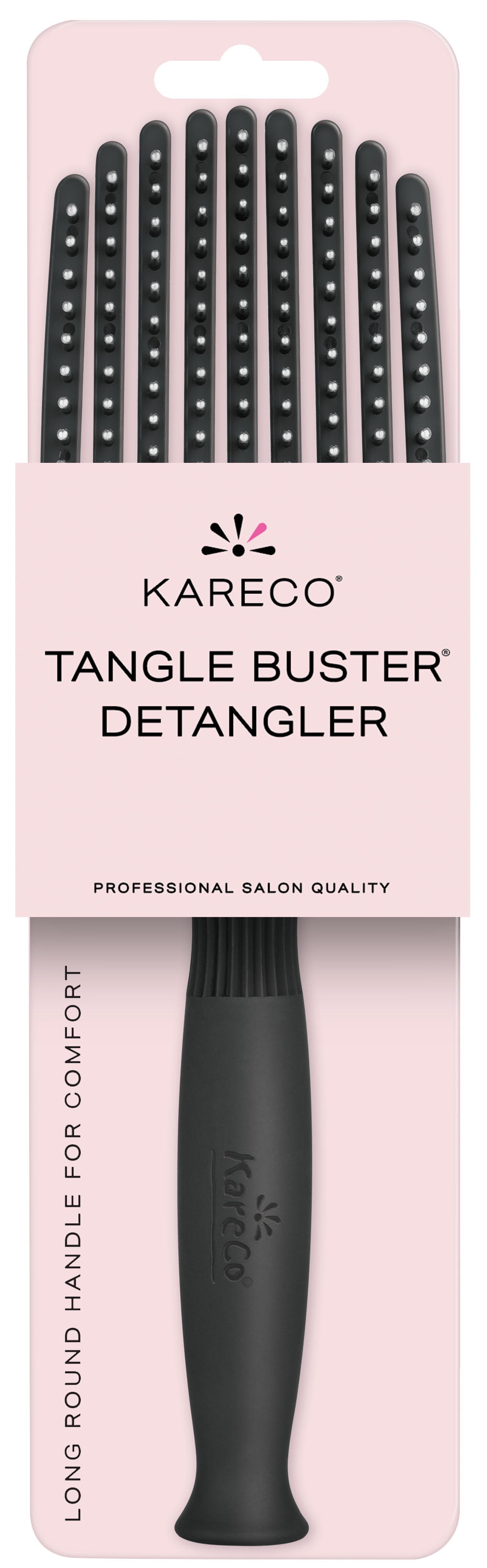 KareCo Tangle Buster Hair Brush Salon Professional Flexible Paddle, Black