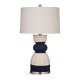 thumbnail image 1 of Kareen Linen Rope and Metal Table Lamp in Blue, 1 of 2