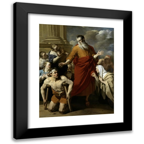 Karel Dujardin 20x24 Black Modern Framed Museum Art Print Titled - St Paul Healing the Cripple at Lystra (1663)