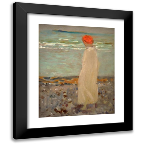 Karel Špillar 20x24 Black Modern Framed Museum Art Print Titled - Ocean Beach (1905)