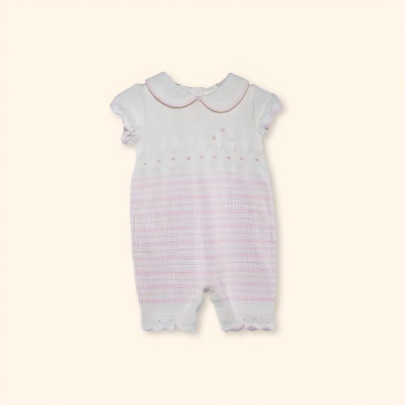Karela Kids Lulu New One-Piece - Ivory/Pink, 3 Months