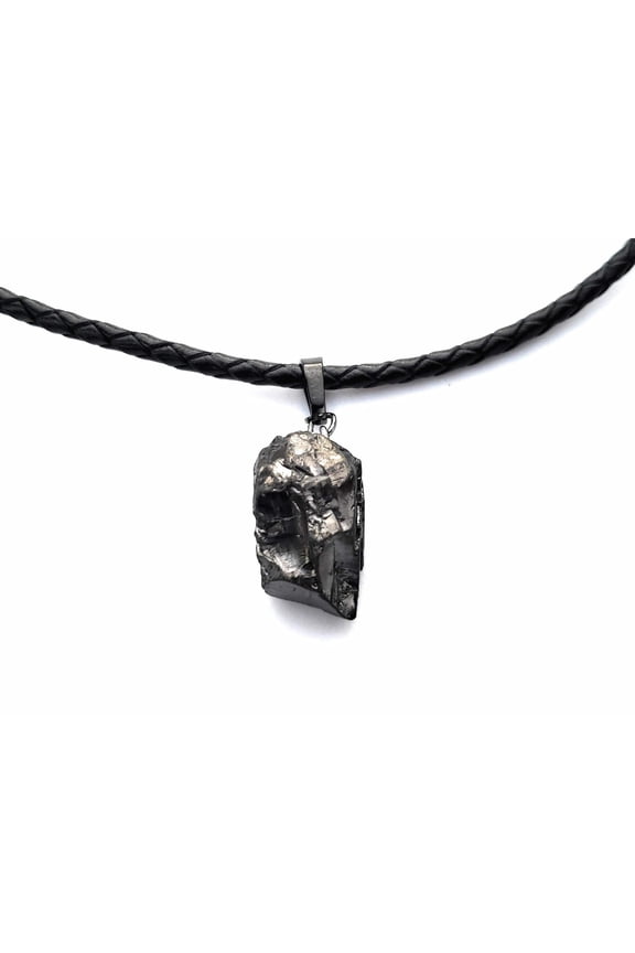 Raw Shungite Pendant Necklace (3-5 Grams), Stainless Steel