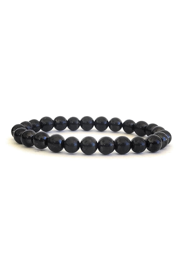 Shungite 6mm Bead Bracelet, 5G EMF Protector Shield Healing, Unisex