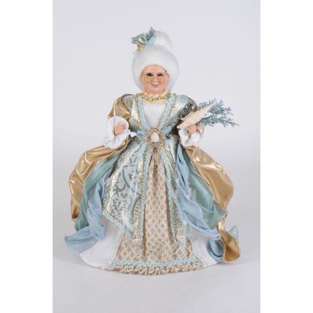 Elegant Coastal Mrs. Claus Resin Christmas Figurine