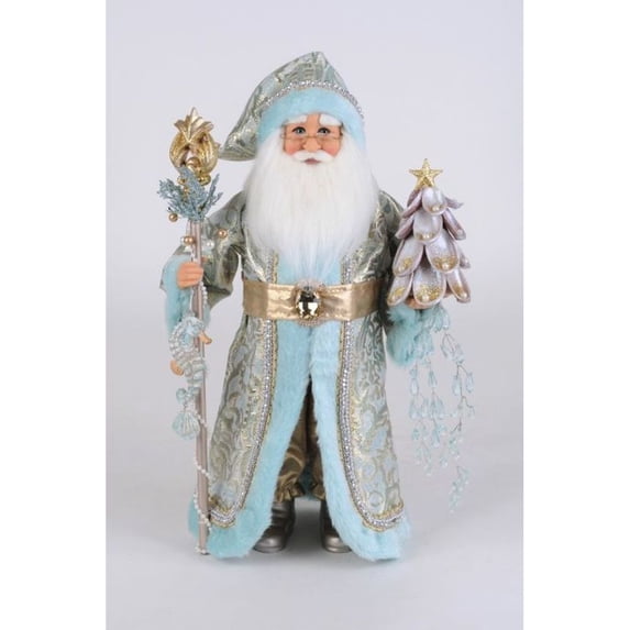 Karen Didion Coastal Opulence With Staff Santa Figurine