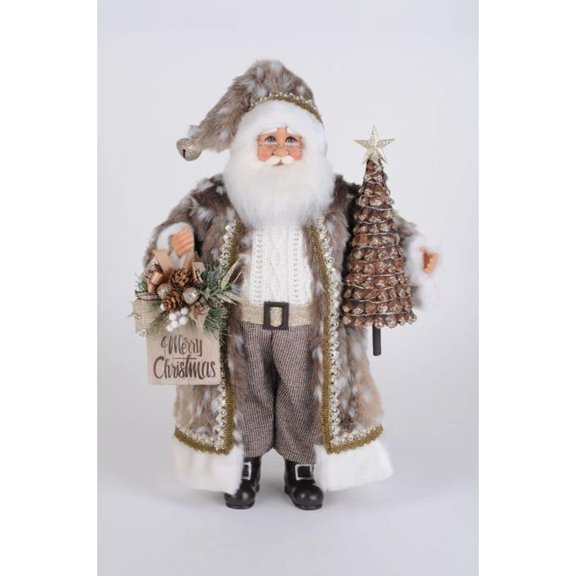 Karen Didion Lighted Natural Fawn Santa