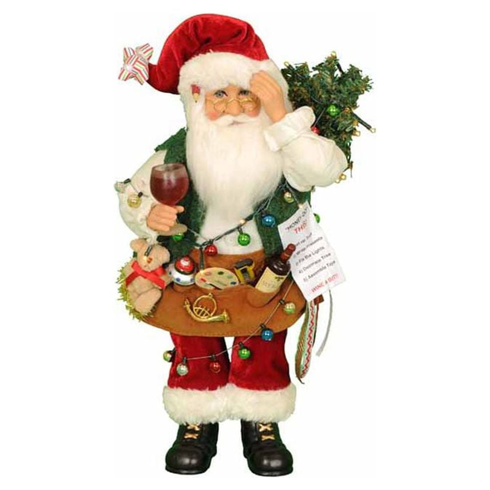 Karen Didion Originals Lighted "Honey-Do" Santa Figurine, 16 Inches