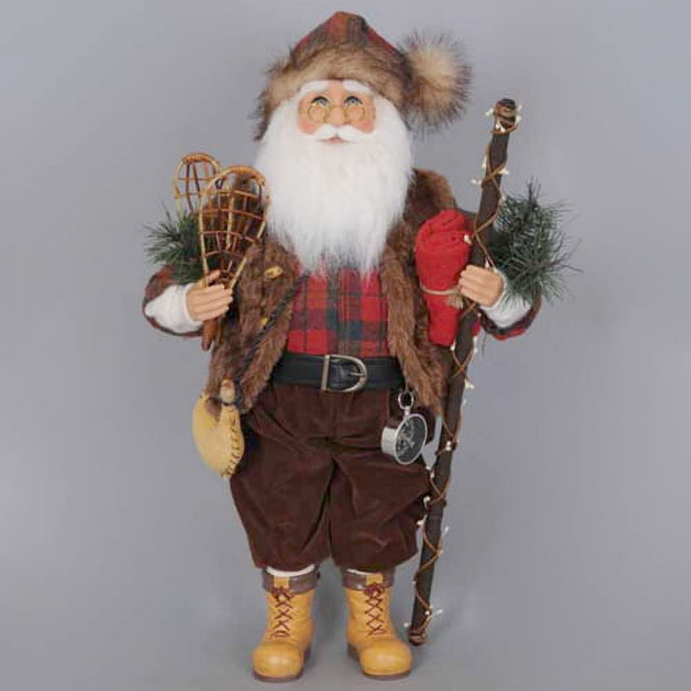 Handcrafted 17" Rustic Santa Figurine with Glass Eyes