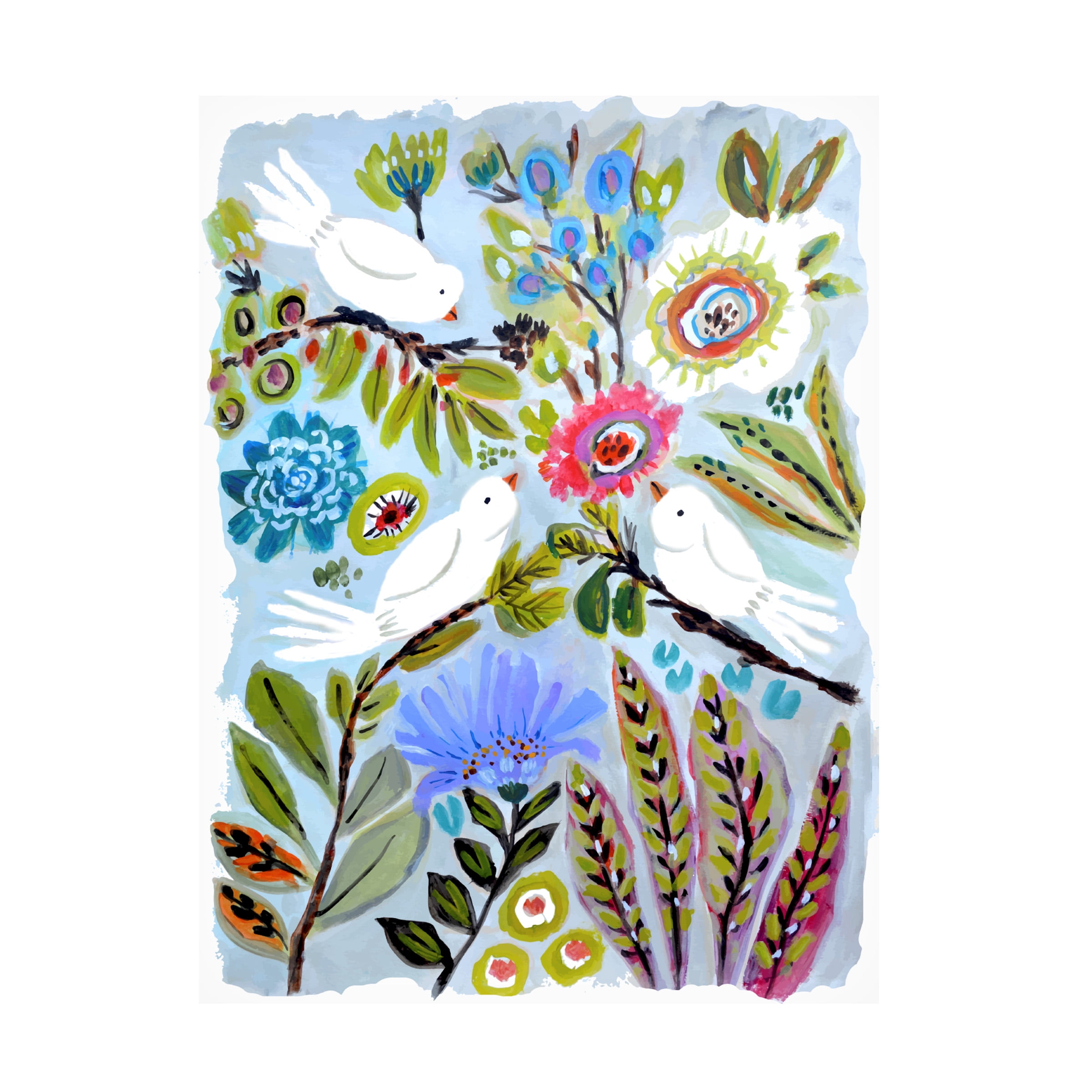 Karen Fields 'Bird Love I' Canvas Art
