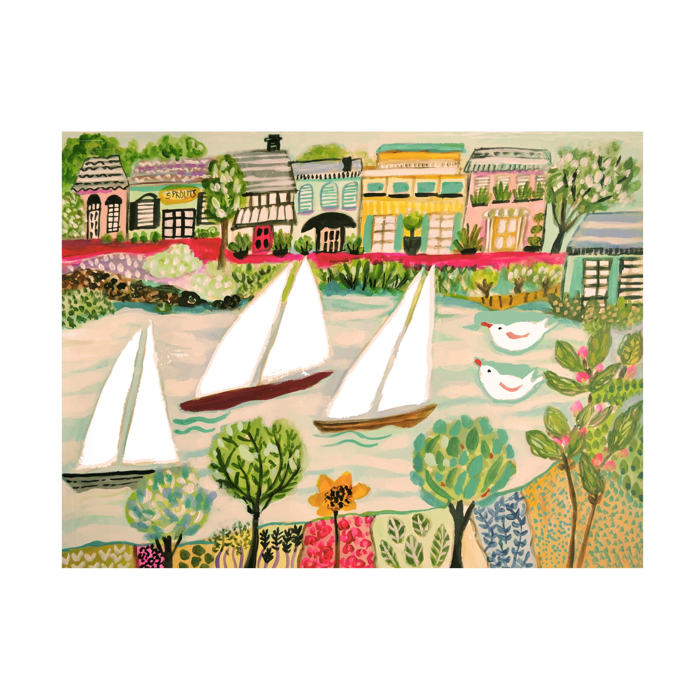 Karen Fields 'Smooth Sailing I' Canvas Art