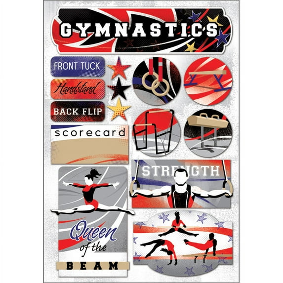 Cardstock Stickers-I Love Gymnastics, Pk 6, Karen Foster