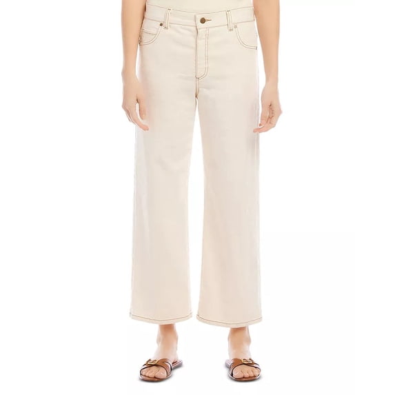 Karen Kane NATURAL Women's Cropped Wide Leg Jeans, US 16