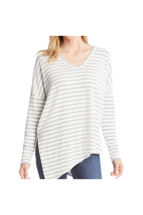 Womens Asymmetrical Hem Sweatshirt, Grey, X-Large