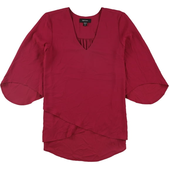 Karen Kane Womens Crossover Hem Pullover Blouse, Pink, X-Small