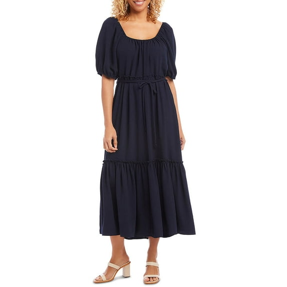 Karen Kane Womens Ruffled Fit & Flare Dress