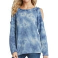 thumbnail image 1 of Karen Kane Womens Cold Shoulder Pullover Sweater, Blue, Large, 1 of 2