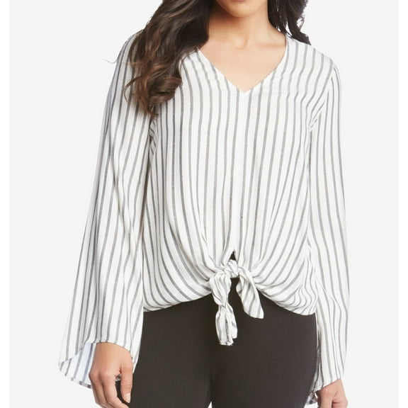 Karen Kane Womens Flare Sleeve Pullover Blouse, Black, Medium