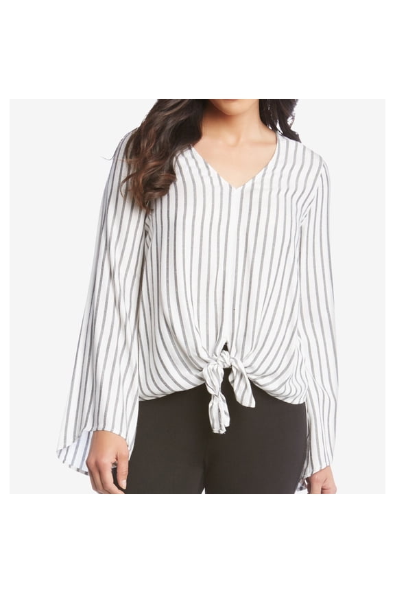 Womens Flare Sleeve Pullover Blouse, Black, Medium