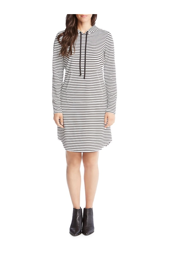 Womens Hooded Hoodie Dress, White, X-Large