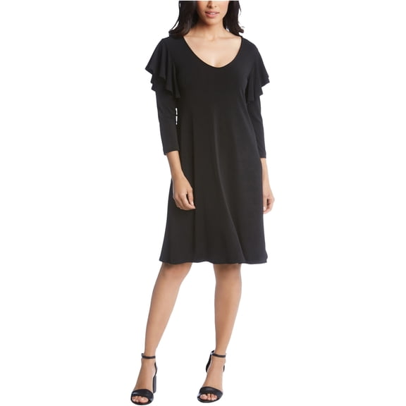 Karen Kane Womens Knee-Length Ruffled Casual Dress