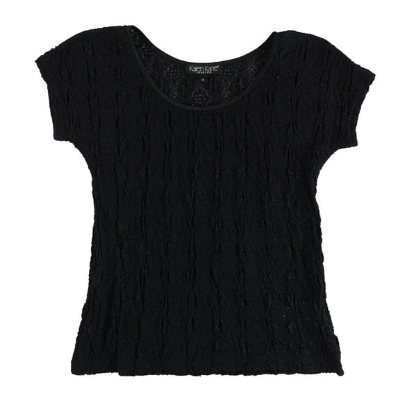 Karen Kane Womens Lace Basic T-Shirt, Blue, Medium
