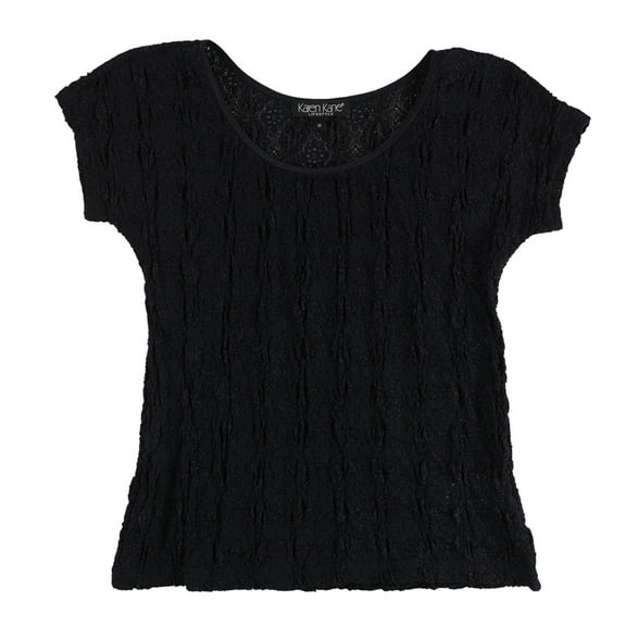 Karen Kane Womens Lace Basic T-Shirt, Blue, Medium