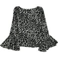 thumbnail image 1 of Karen Kane Womens Leopard Pullover Blouse, Grey, Medium, 1 of 1