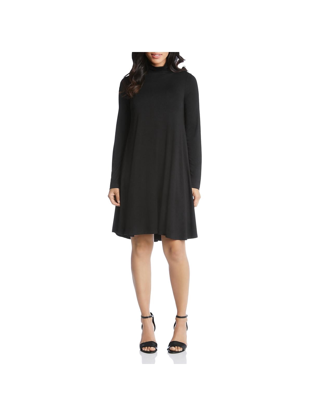 karen kane black dresses Karen Kane Women's Petite Size Faux Wrap Drape Dress, MP, MP, Black, Rayon/Spandex