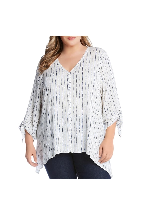 Plus Plus Size Tie-Sleeve Top Tie Dye 1X