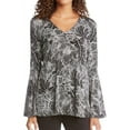 thumbnail image 1 of Karen Kane Womens Side Slit Pullover Blouse, Black, Small, 1 of 2