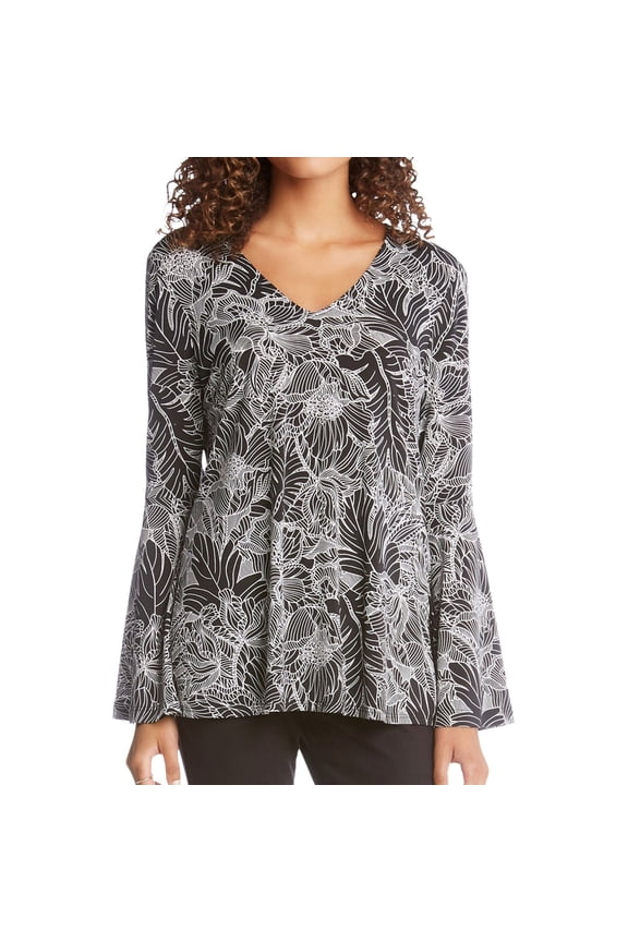 Womens Side Slit Pullover Blouse, Black, Small