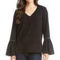 thumbnail image 1 of Karen Kane Womens Studded Pullover Blouse, Black, Medium, 1 of 2
