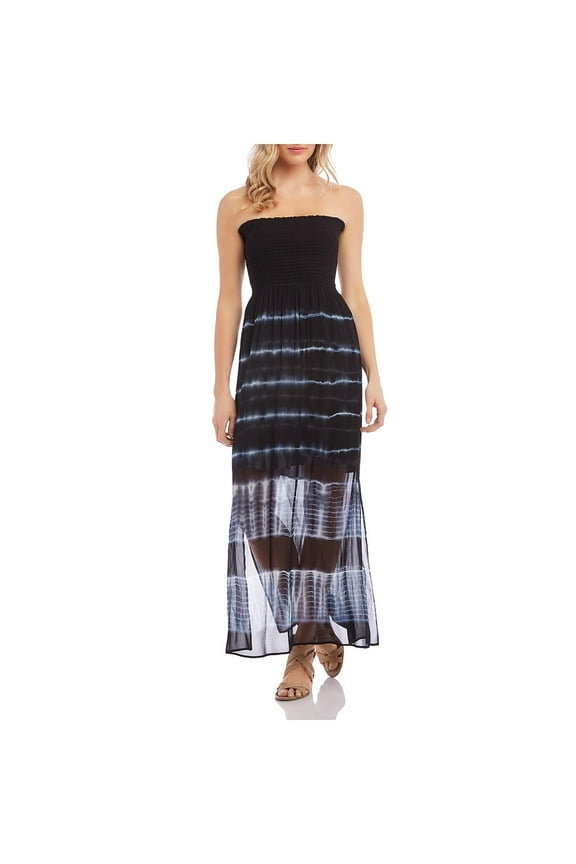 Womens Tie-Dye Smocked Maxi Dress