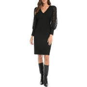 Karen Kane Womens V-Neck Knee-Length Sheath Dress
