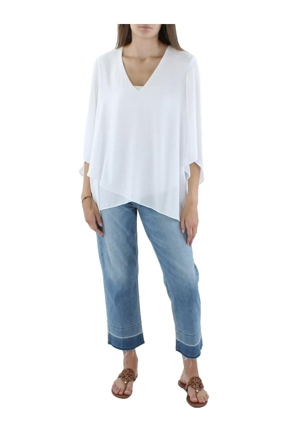 Womens V-Neck Layered Blouse