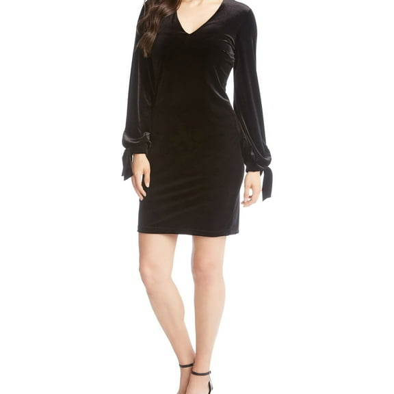 Karen Kane Womens Velvet Sheath Dress, Black, Small