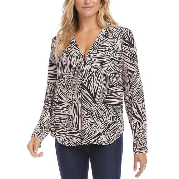 Karen Kane womens Half Placket Shirt, XS, Pink
