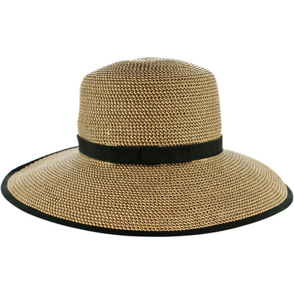 Karen Keith Sunhat Sun Hat Braided Toyo Straw, Designed for Reading, Ponytail, Messy Bun, Long Hair BT9-CB LTC Hats (BT9-CB-C)