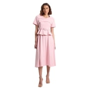 Karen Millen Belted Midi Dress - Pink, 10