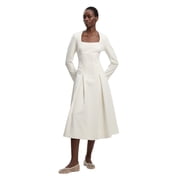 Karen Millen Compact Stretch Sweetheart Midi Dress - White, 6