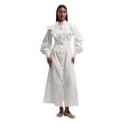 Karen Millen Cotton Maxi Shirt Dress - White, 8