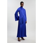 Karen Millen High Neck Long Sleeve Maxi Dress - Blue, 8