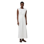Karen Millen Linen Blend Pintuck Midi Dress - White, 12