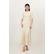 Karen Millen Petite Knit Full Skirt Midi Dress - Cream, S