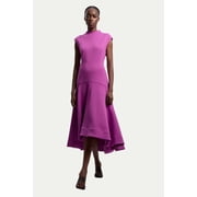Karen Millen Ruffle Hem Sleeveless Midi Dress - Purple, 12