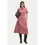Karen Millen Stretch Tab Detail Full Midi Dress - Pink, 2