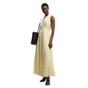 Karen Millen Tailored Linen Wrap Maxi Dress - Yellow, 6