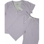 Karen Neuburger Short Sleeve V-Neck Bermuda Short Pajama Set, Lavander, Medium