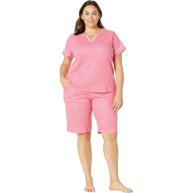 Karen Neuburger Top and Bermuda Pant Bottom Pj Petite Geo Pink 6