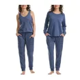 thumbnail image 1 of Karen Neuburger Women's 3-Piece Printed Soft Pajama Lounge Set (Blue, M, 610721), 1 of 4